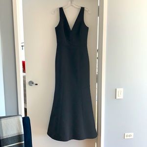 Amsale black v-neck sleeveless floor length gown!